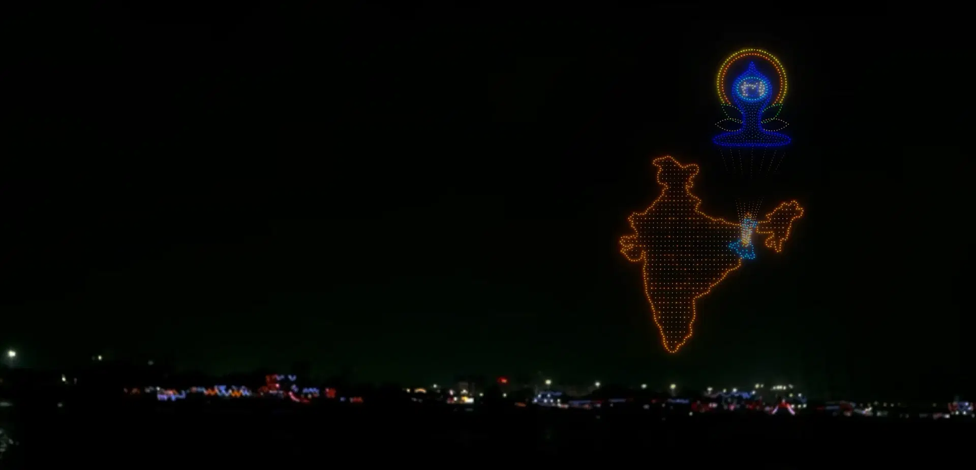 International Yoga Day Drone Show in Kolkata
