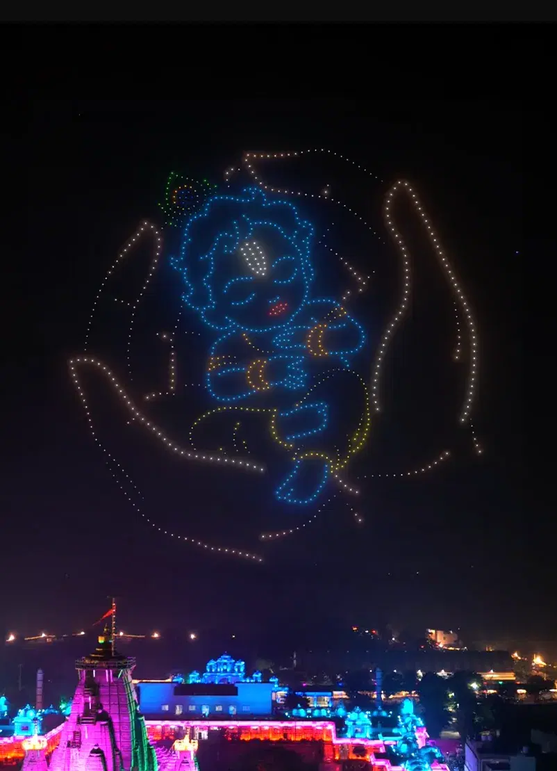 First Drone Show at Krishna Janmabhoomi