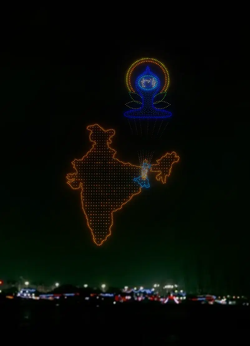 International Yoga Day Drone Show in Kolkata
